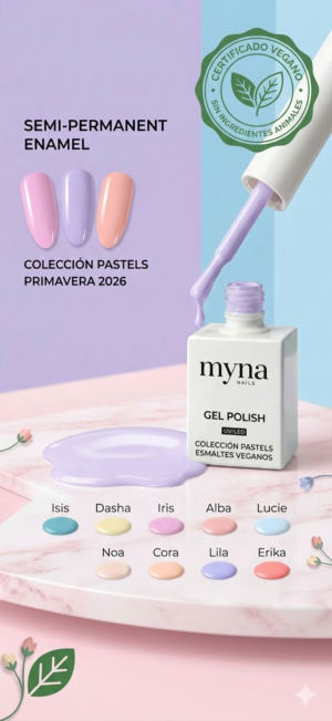COLECCION PASTEL PRIMAVERA -ESMALTE SEMIPERMANENTE 15 ml.